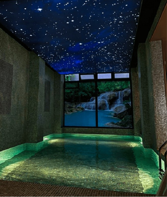 Piscine toile imprimé